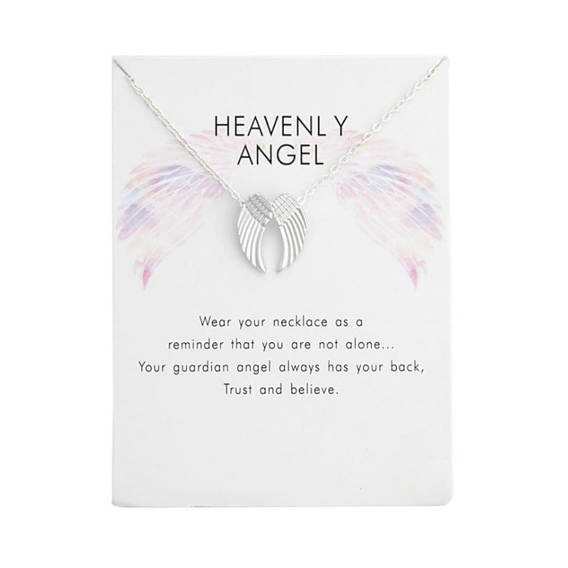 Fashion Jewelry Ladies Pendant Angel Wings Necklace Gold / Silver