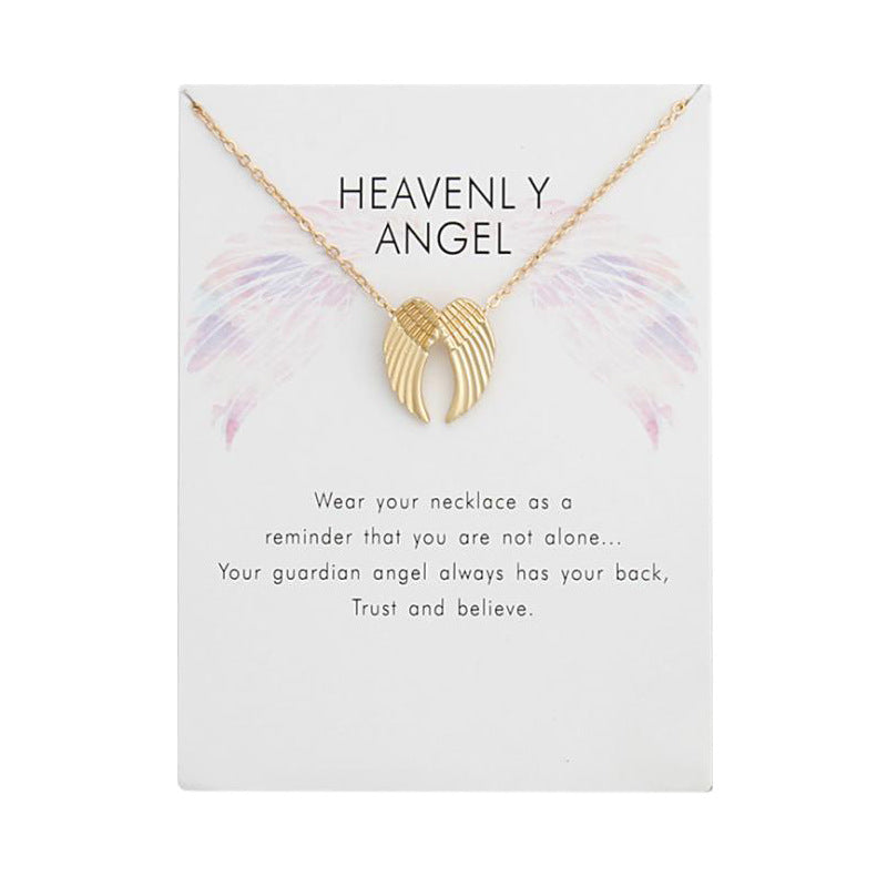 Fashion Jewelry Ladies Pendant Angel Wings Necklace Gold / Silver